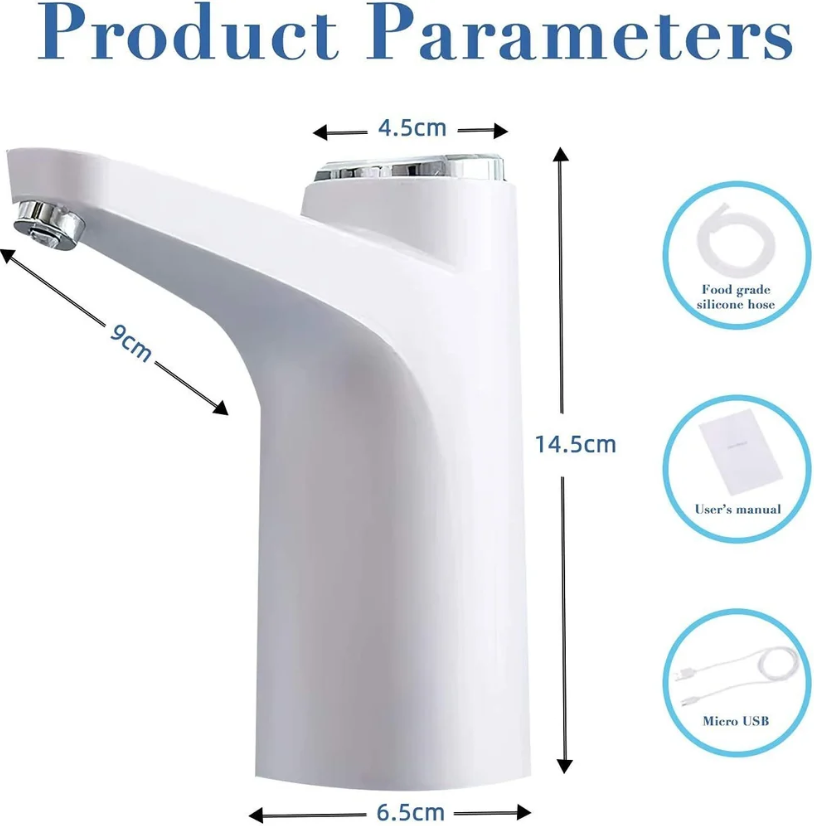 USB Rechargeable Water Dispenser Pump – One-Touch Drinking Water Solution