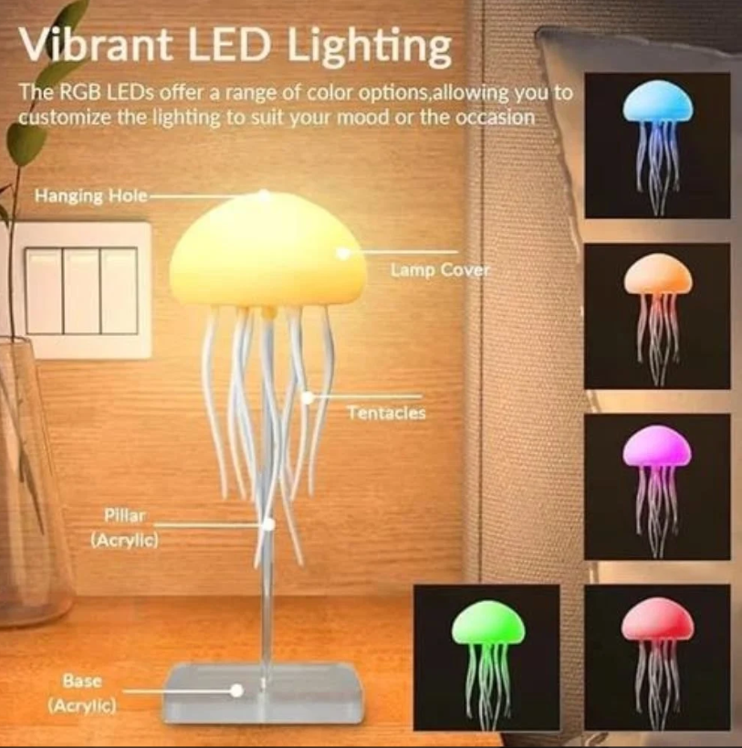 RGB Floating Jellyfish Lamp – Mesmerizing Ambient Night Light