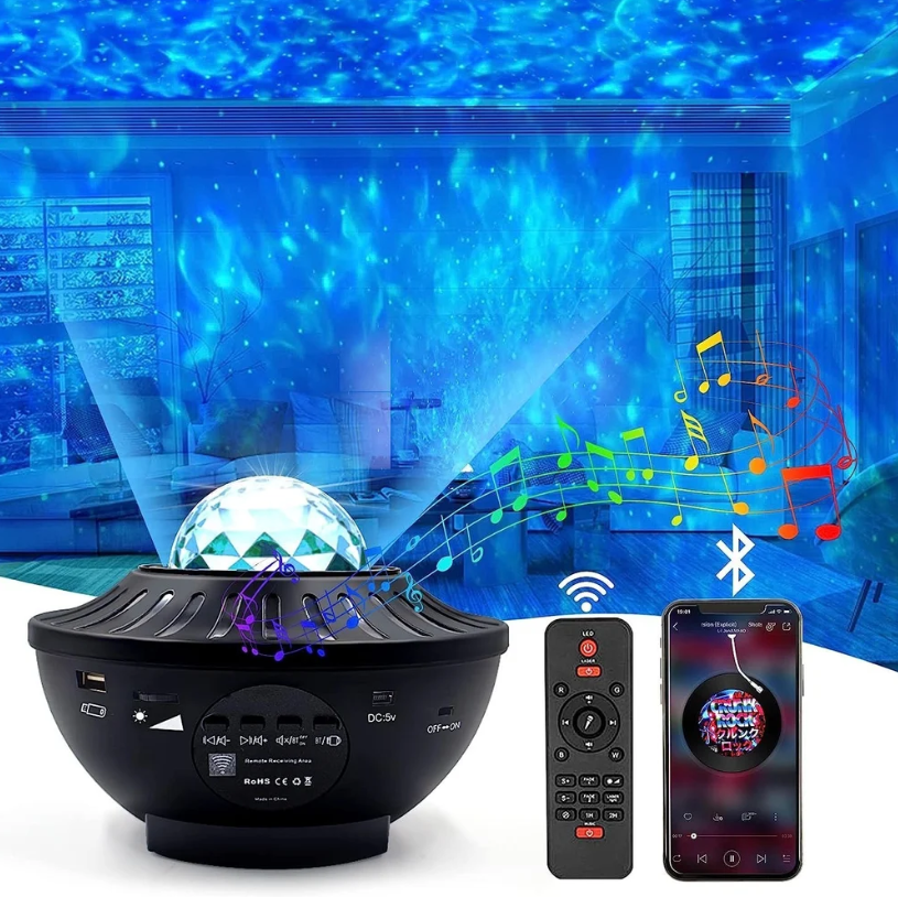 Galaxy Night Light Projector – Starry Sky & Ocean Wave Ambient Lamp