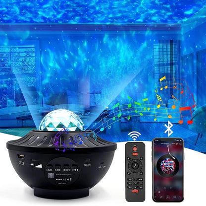 Galaxy Night Light Projector – Starry Sky & Ocean Wave Ambient Lamp