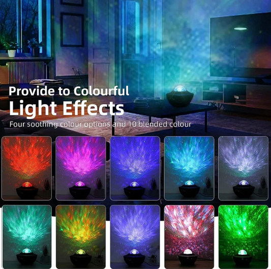Galaxy Night Light Projector – Starry Sky & Ocean Wave Ambient Lamp