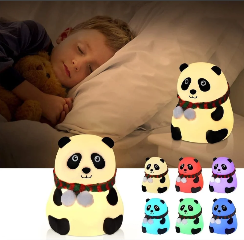 Cute Silicone Panda Night Lamp – Soft Touch Rechargeable LED Light