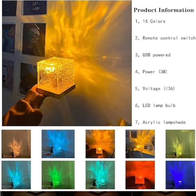 Ocean Wave Projector Night Lamp – Relaxing Ambient LED Room Light