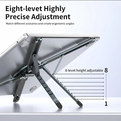Portable Aluminium Laptop Stand – Adjustable Stand for Laptop, Tablet & Phone