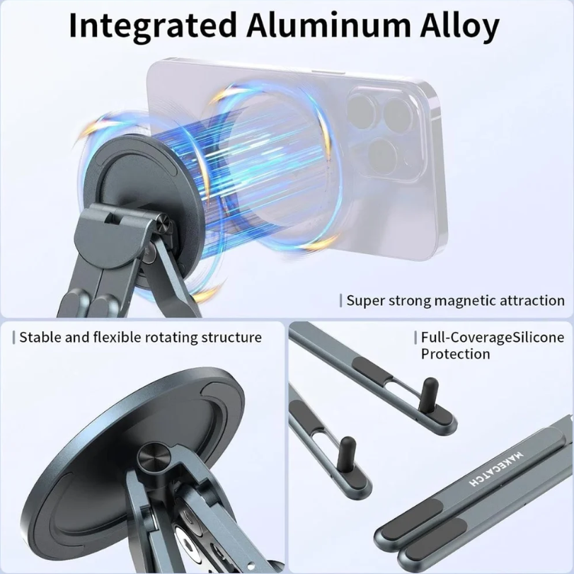 Portable Aluminium Laptop Stand – Adjustable Stand for Laptop, Tablet & Phone