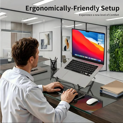 Portable Aluminium Laptop Stand – Adjustable Stand for Laptop, Tablet & Phone