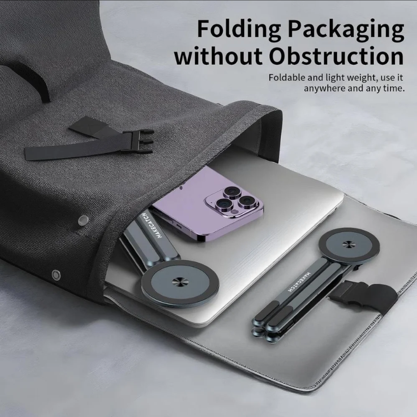 Portable Aluminium Laptop Stand – Adjustable Stand for Laptop, Tablet & Phone