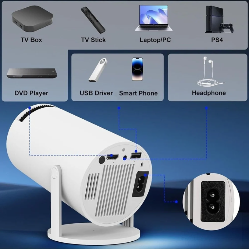 Portable Mini 4K Projector – Smart HD Home Theater Experience
