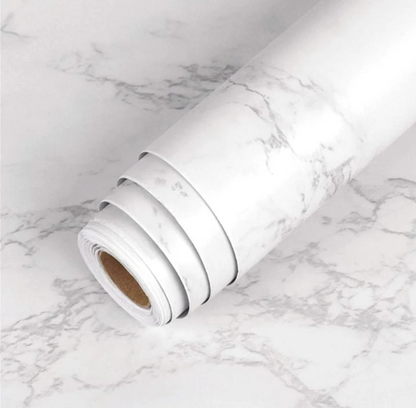Self-Adhesive White Marble Wallpaper – Peel & Stick Waterproof Wall Covering