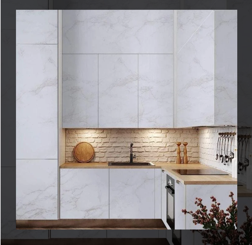 Self-Adhesive White Marble Wallpaper – Peel & Stick Waterproof Wall Covering