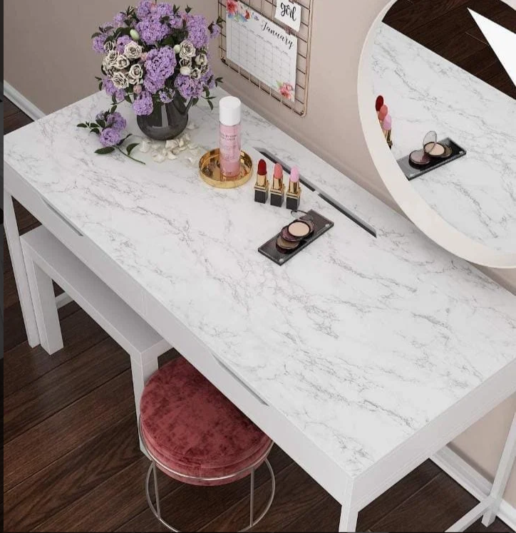 Self-Adhesive White Marble Wallpaper – Peel & Stick Waterproof Wall Covering