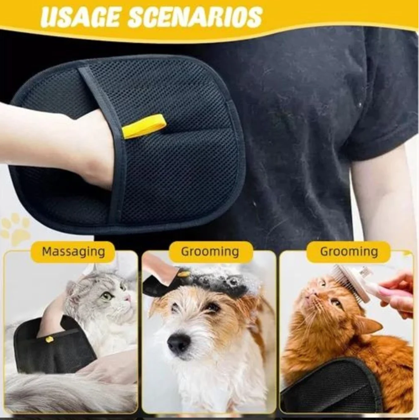 Pet Hair Removal Glove – Gentle Grooming & Fur Remover for Dogs and Cats