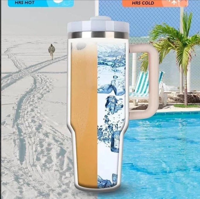 1200ML Insulated Tumbler with Straw – Large Capacity Travel Mug