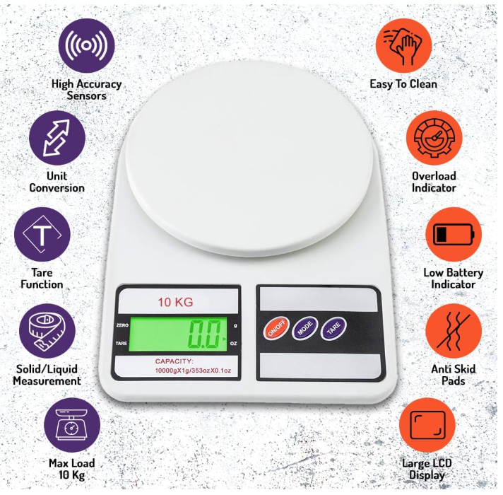 SF-400 Digital Kitchen Weighing Scale – High Precision Food & Baking Scale