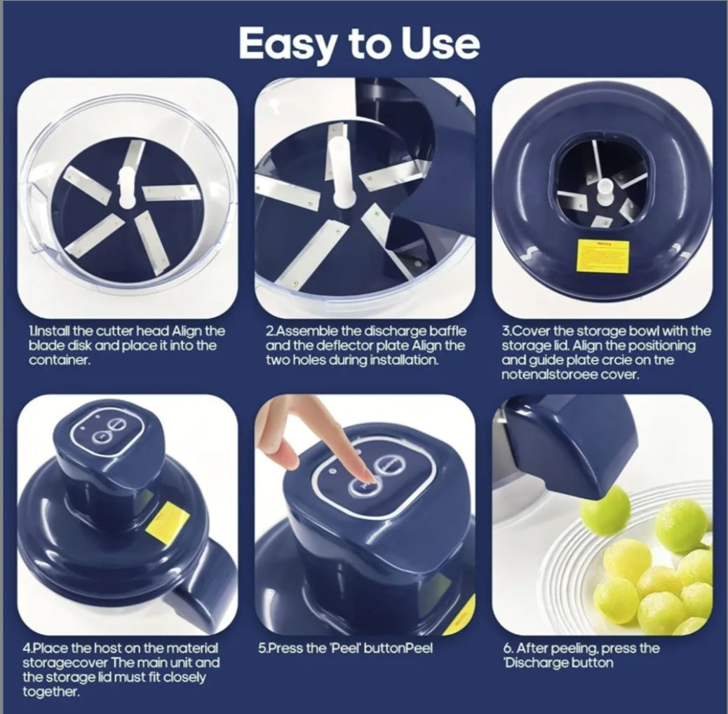 Automatic Vegetable & Fruit Peeler – Rechargeable Electric Kitchen Peeler
