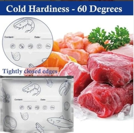 Reusable Aluminum Foil Food Storage Bags – Leakproof Zip Lock Freshkeeping Bags(Pack of 10)