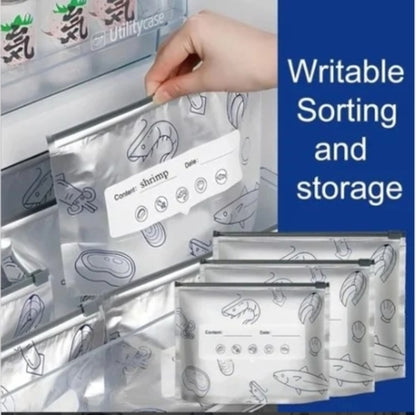Reusable Aluminum Foil Food Storage Bags – Leakproof Zip Lock Freshkeeping Bags(Pack of 10)